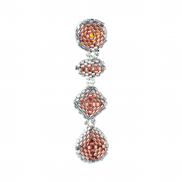 Aretes Diamantes Diamantes Plata Largos Rosa